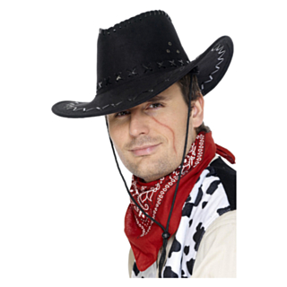 Cowboyhatt Sliten Svart