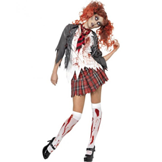 Zombie Skolflicka Maskeraddräkt