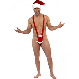 Jultomte Mankini Maskeraddräkt