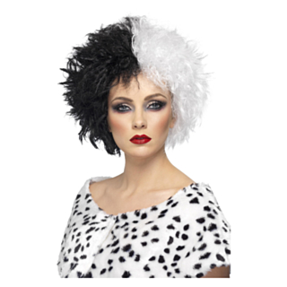 Cruella De Vil Peruk Svart/Vit
