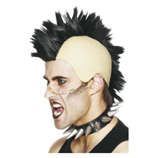 Mohawk Peruk Svart