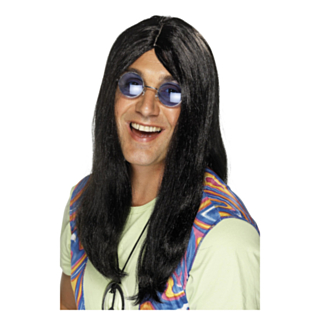 Lång Hippieperuk Svart