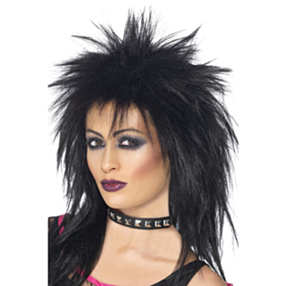 80-tal Rockdiva Peruk Svart