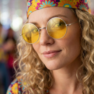 Funky Hippie Glasögon Gul