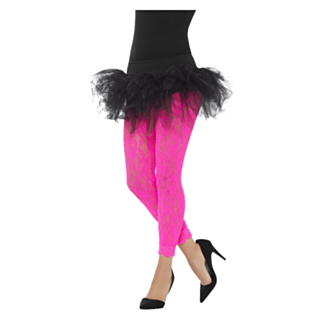 80-tal Spetsleggins Neonrosa