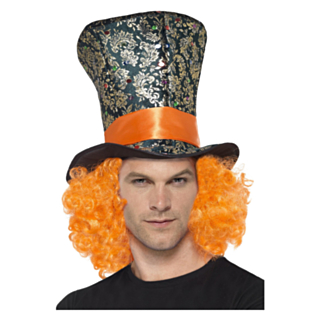 Tophat med Hår & Orange Band