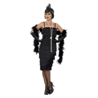 20-tal Charleston Flapper Maskeraddräkt Svart