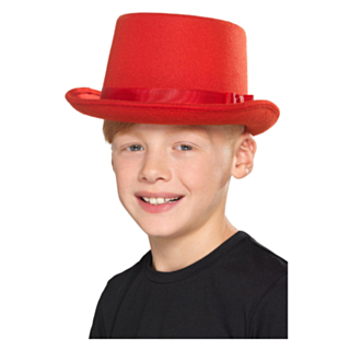 Barn Hög Hatt Röd