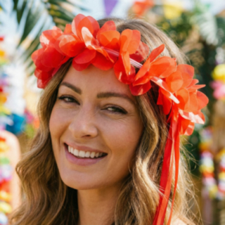 Hawaii Blomsterkrans Röd