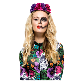 Day of the Dead Hårband Rosor