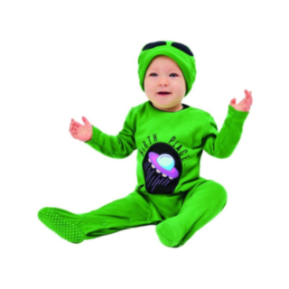 Grön Alien Babydräkt