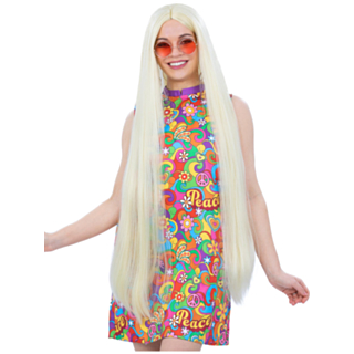 Extra Lång Hippie Peruk Blond