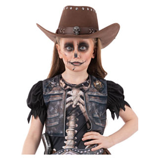 Skelett Barn Cowboyhatt