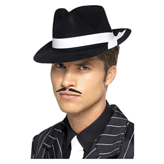 Gangsterhatt Svart/Vit
