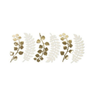 Ormbunke & Eukalyptus Blad Guld/Vit