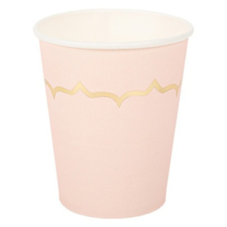 Guldkantad Pappersmugg Ljusrosa