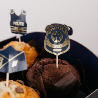 Polis Tårtdekorationer Blå/Guld