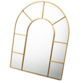 Bågformad Fönsterspegel Glas Guld