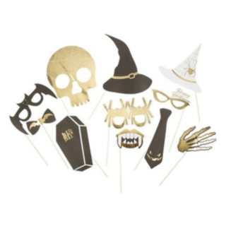 Halloween Photobooth Rekvisita Svart/Guld