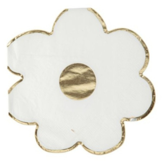 Margeritservetter Vit/Guld