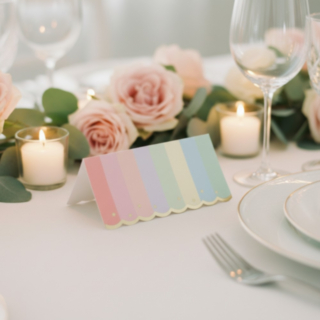 Pastellmix Placeringskort Guldkant