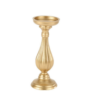 Barock Smal Ljusstake Matt Guld