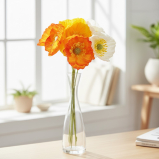 Vallmo Blombukett Orange/Vit