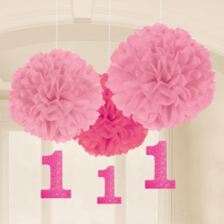 1 År Pompom Rosa