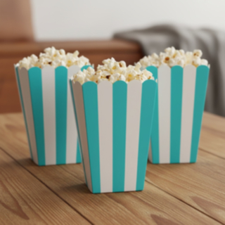 Randiga Popcornbägare Turkos