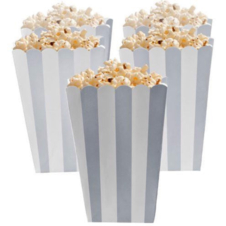Randiga Popcornbägare Silver