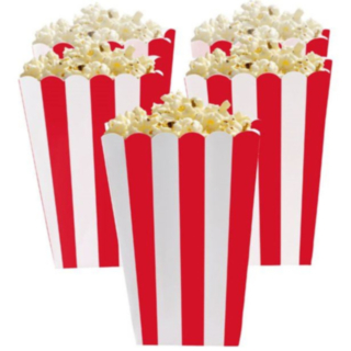 Randiga Popcornbägare Röd