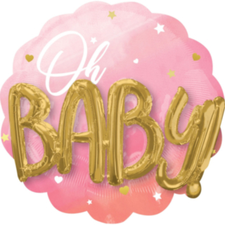 Oh Baby Folieballong Rosa