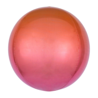 Orbz Folieballong Ombre Röd/Orange