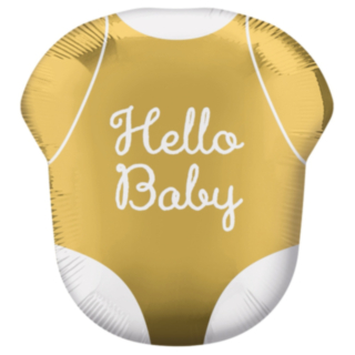 Hello Baby Body Folieballong Guld