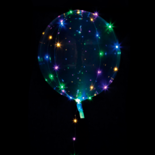 Rund Transparent Multifärgad LED Ballong