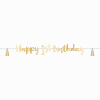 Happy 1st Birthday Girlang Ljusblå