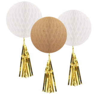 Honeycombs Takdekoration Vit/Guld
