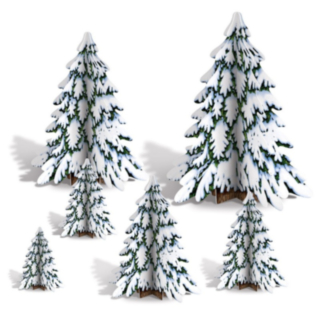 Snötäckta Julgranar Bordsdekorationer