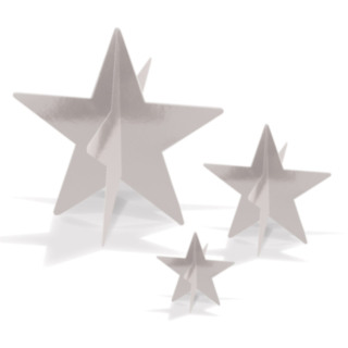 3D Silverstjärser Borddekorationer