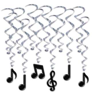 Musiknoter Swirls Svart