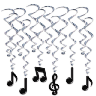 Musiknoter Swirls Svart
