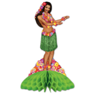 Hula Hulakvinna Honeycomb Bordsdekoration