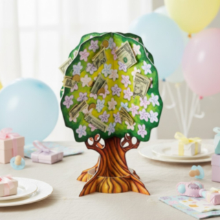 Babyshower Pengaträd Bordsdekoration