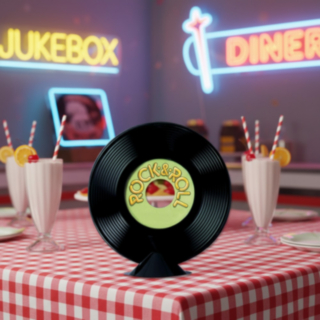Personlig Vinylskiva Bordsdekoration Svart