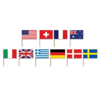 Internationella Flaggor Tårtpinnar