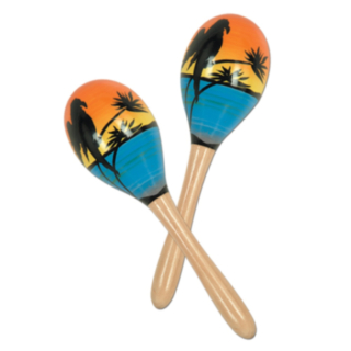 Maracas Med Tropisk Dekoration