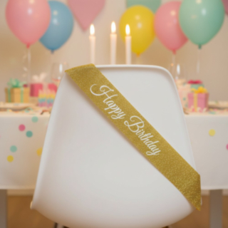 Happy Birthday Glitter Ordensband