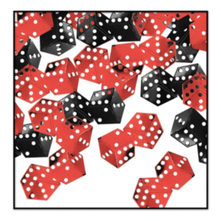 Casino Tärningar Konfetti Röd/Svart