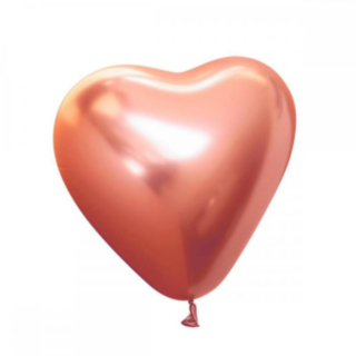 Premium Hjärta Latexballonger Chrome Roséguld