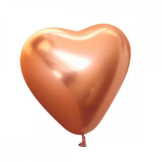 Premium Hjärta Latexballonger Chrome Koppar